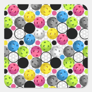 Pickleball Print Square Sticker