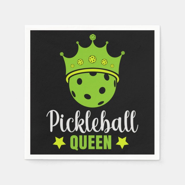 Pickleball Queen Funny Pickle Ball Queen  Napkin (Front)