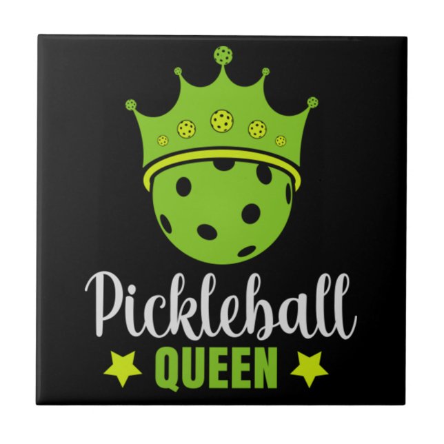 Pickleball Queen Funny Pickle Ball Queen  Tile (Front)