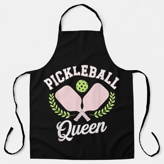 Pickleball Queen Funny Pickleball Player Apron (Front)