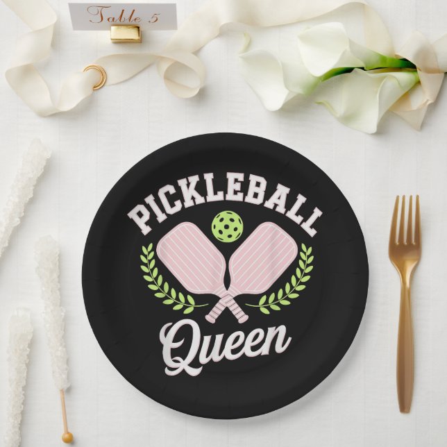 Pickleball Queen Funny Pickleball Player Paper Plate (Wedding)