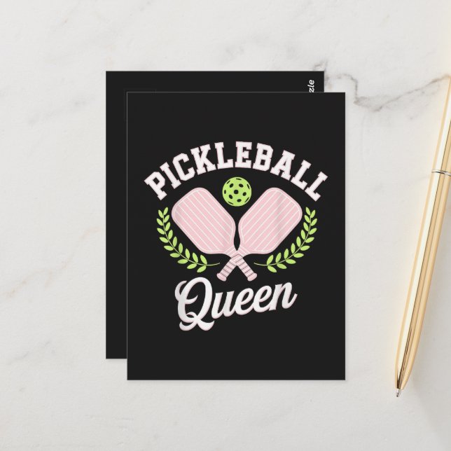 Pickleball Queen Funny Pickleball Player Postcard (Front/Back In Situ)