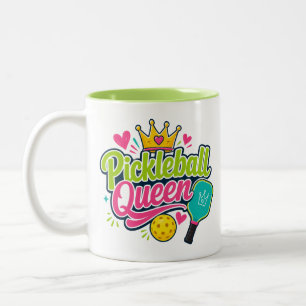 Pickleball Queen Gift for Pickleball Lovers Two-Tone Coffee Mug