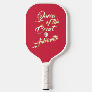 Pickleball Queen of the Court Custom Name Elegant  Pickleball Paddle