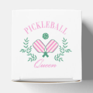 Pickleball Queen   Pink and White Striped Favour Box