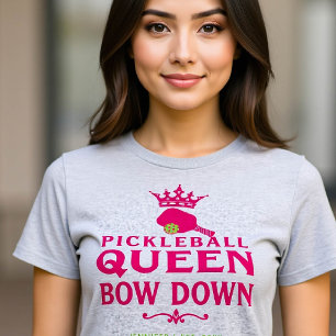 Pickleball Queen Pink Personalised Gift for Her T-Shirt