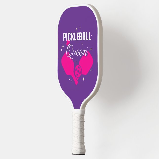 Pickleball Queen Text Design Paddle (Left)