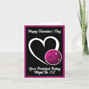 Pickleball Rating Valentine Heart Purple Card