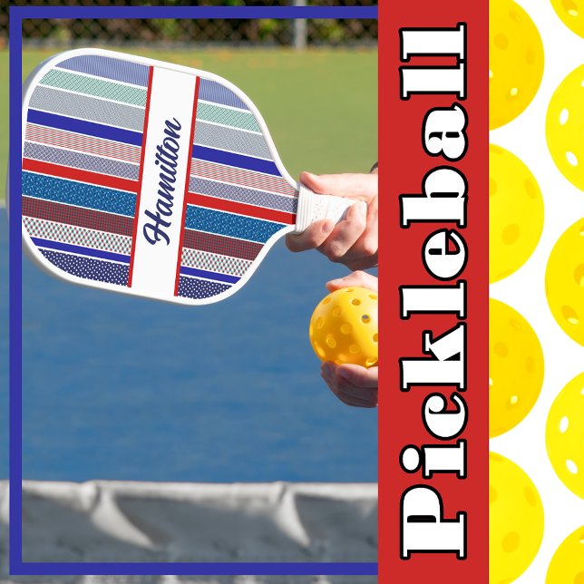 Pickleball Red, White, and Blue Personalised Paddle (Pickleball Red, White, and Blue Personalized Pickleball Paddle)