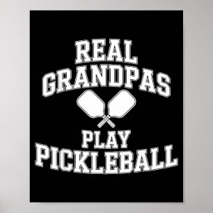Pickleball retired dink grandpa funny sport gift poster