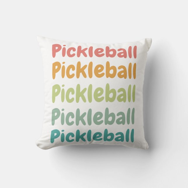 Pickleball Retro Pickleball Player Cushion (Front)
