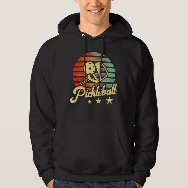 Pickleball Retro Pickleball Player Hoodie (Front)