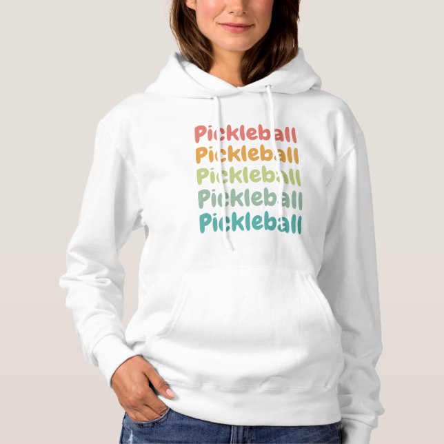 Pickleball Retro Pickleball Player  Hoodie (Front)