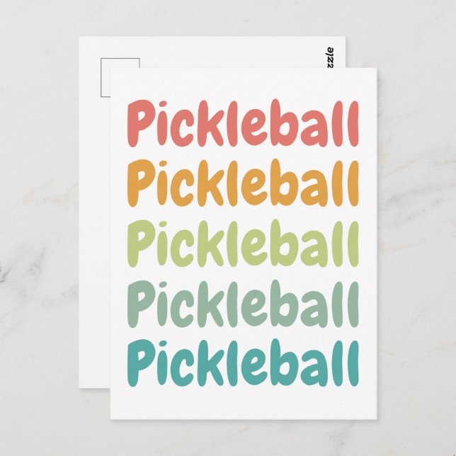 Pickleball Retro Pickleball Player  Postcard (Front/Back)