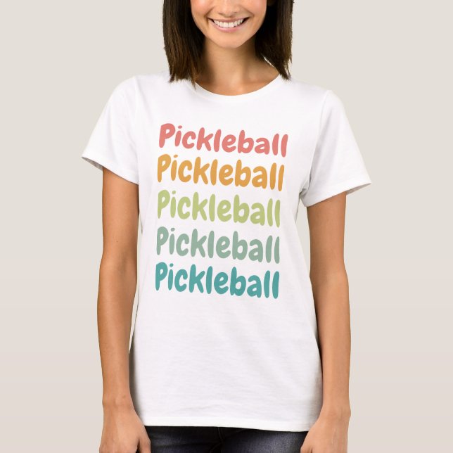 Pickleball Retro Pickleball Player T-Shirt (Front)