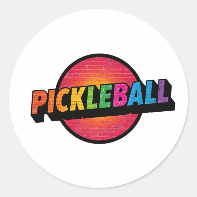 Pickleball  round stickers (Front)