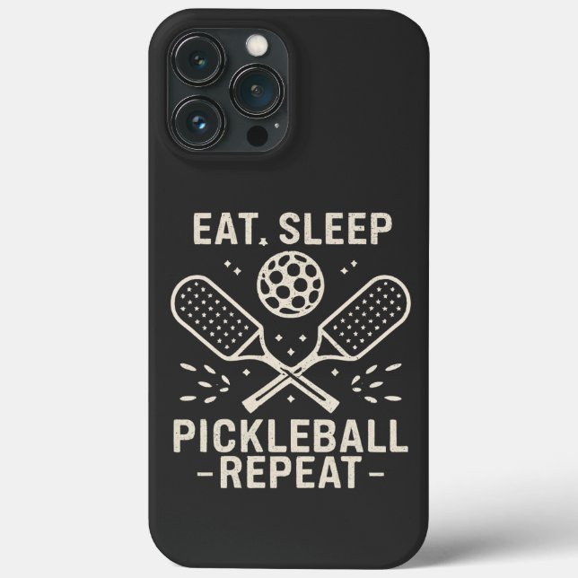 Pickleball Routine : Eat Sleep Pickleball Repeat Case-Mate iPhone Case (Back)
