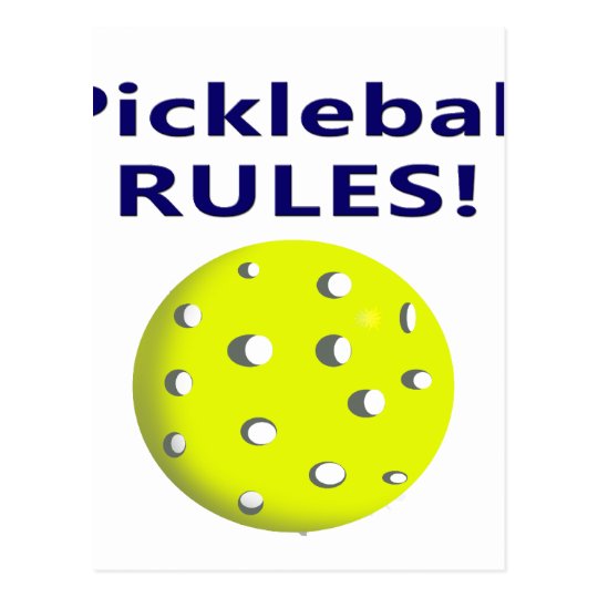 pickleball rules blue text version postcard