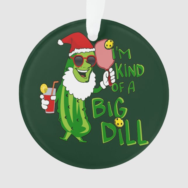 Pickleball Santa Big Dill Ornament (Front)
