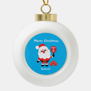 Pickleball🎅 Santa  Ceramic Ball Christmas Ornamen Ornament