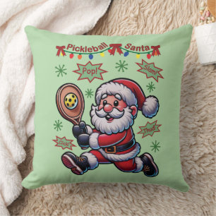 Pickleball Santa Claus Christmas Cushion