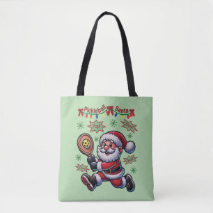 Pickleball Santa Claus Christmas Tote Bag