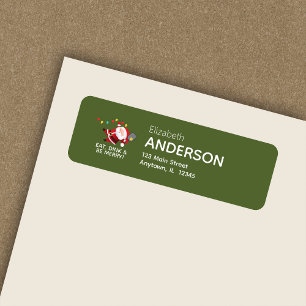 Pickleball Santa Green Christmas Return Address