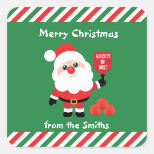 Pickleball🎅 Santa Square Sticker