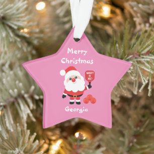 Pickleball🎅 Santa Star Ornament