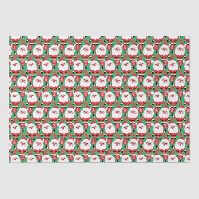 Pickleball Santa  Tissue Paper (Front)