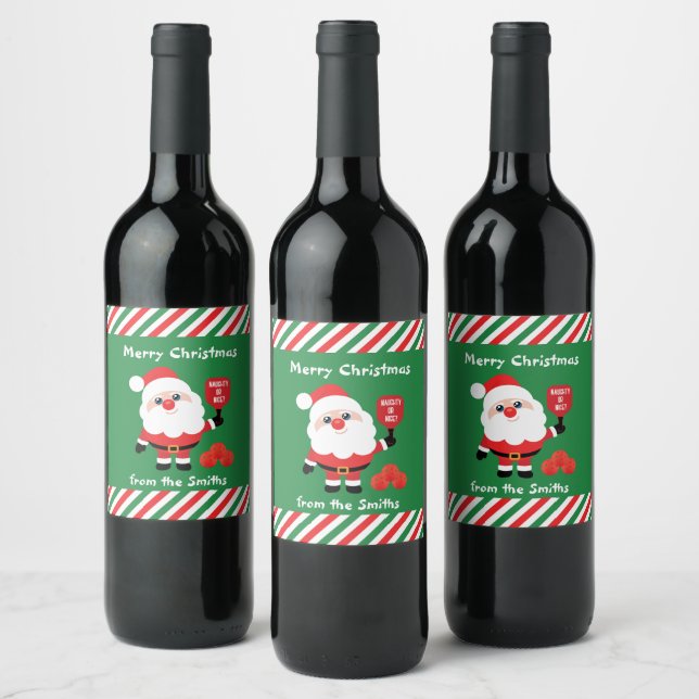 Pickleball🎅 Santa Wine Label (Bottles)