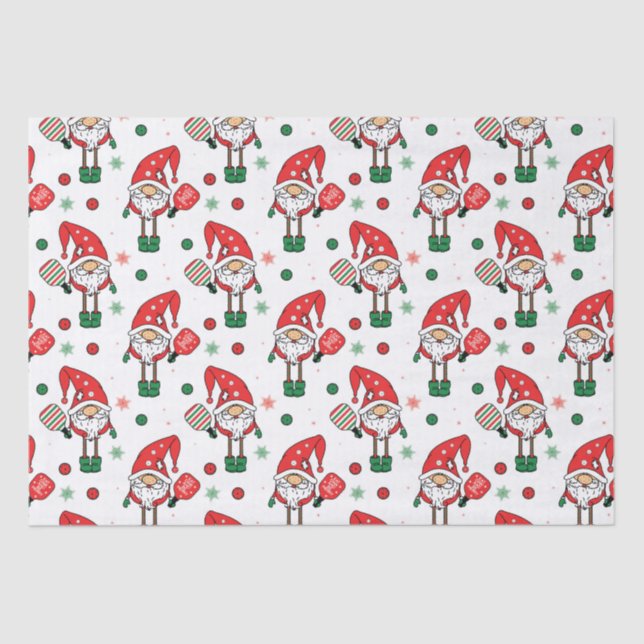Pickleball Santa Wrapping Paper (Front)