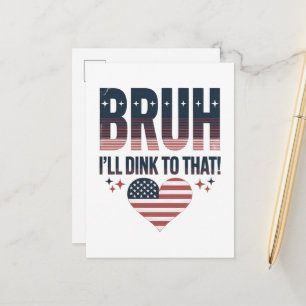 Pickleball Saying Bruh Pickleball Player Announcement Postcard