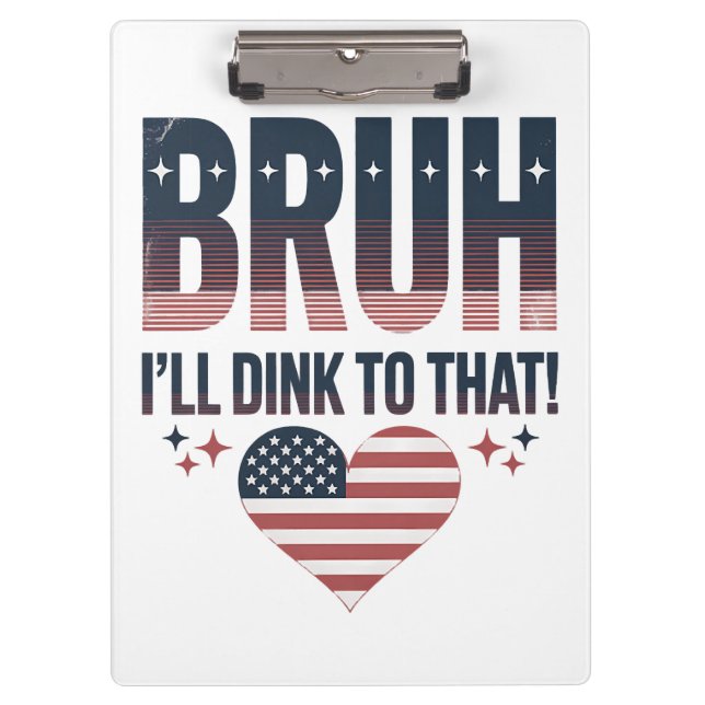 Pickleball Saying Bruh Pickleball Player Clipboard (Front)