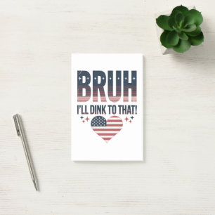 Pickleball Saying Bruh Pickleball Player Post-it Notes