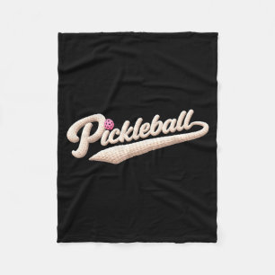 Pickleball script yarn typography cute cosy sport fleece blanket