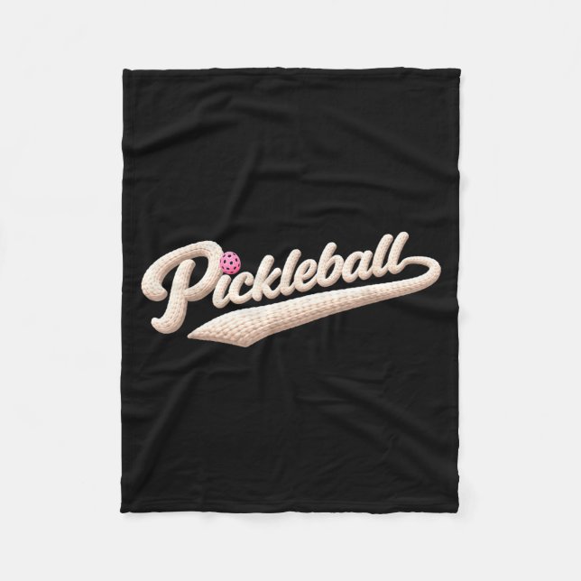 Pickleball script yarn typography cute cosy sport  fleece blanket (Front)