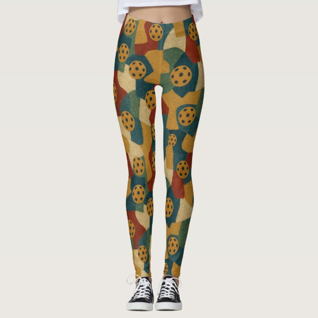 Pickleball Serge Poliakoff Style Pattern Leggings (Front)