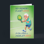 Pickleball Serve & Celebrate Retirement Birthday Card<br><div class="desc">Presenting the 'Serve & Celebrate' card, the perfect tribute to the pickleball enthusiast stepping into a new league of life - retirement! This isn't just any birthday card; it's a playful nod to the countless mornings that will now be filled with the joy of pickleball instead of the daily grind....</div>