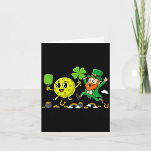 Pickleball shamrock clover st patricks day womens card