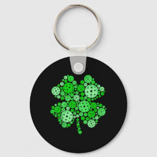 Pickleball Shamrock St Patricks Day Pickleball Key Ring
