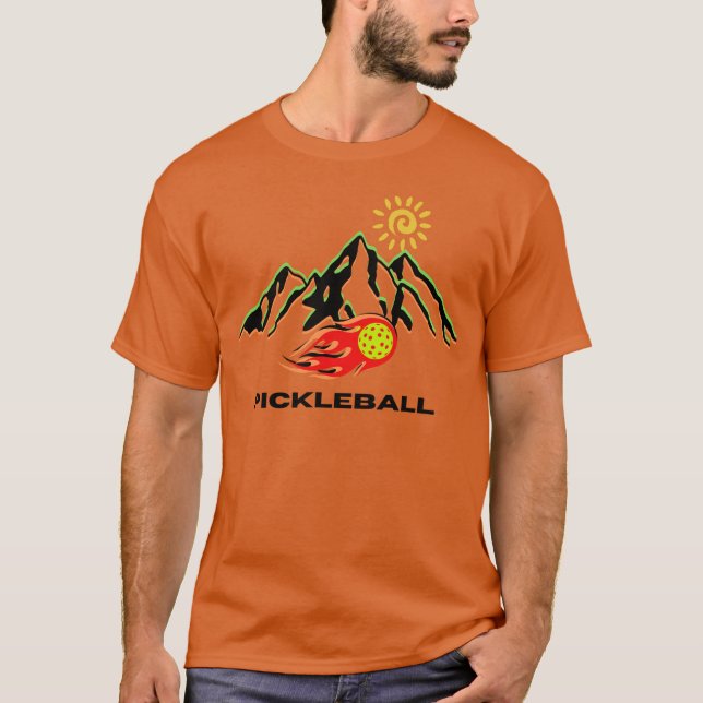 Pickleball shirt apparel flames sun (Front)