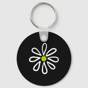Pickleball Shirts Flower Daisy Pickleball Centre Key Ring