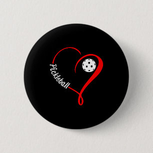 Pickleball shirts ladies valentine's day picklebal 6 cm round badge