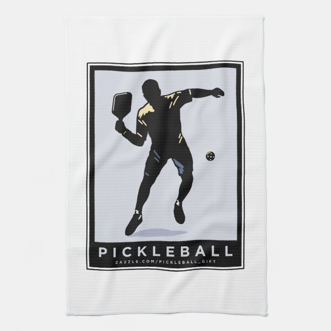 PICKLEBALL SILHOUETTE CLASSIC TEA TOWEL (Vertical)
