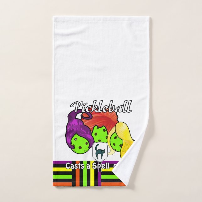 Pickleball Sister Witches Halloween Hand Towel (Hand Towel)