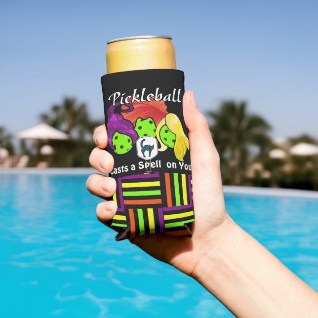 Pickleball Sister Witches Halloween Seltzer Can Cooler (In Situ Pool)