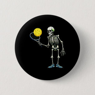 Pickleball Skeleton Tee Halloween Costume Pickleba 6 Cm Round Badge