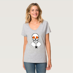 Pickleball Skull and Crossed Paddles, Orange Balls T-Shirt