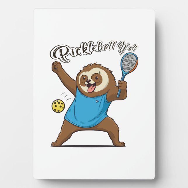 Pickleball Sloth T- Pickleball Y'all Plaque (Front)